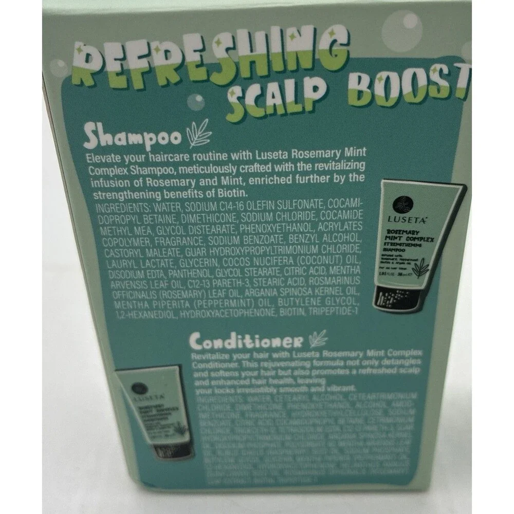 Luseta Mint  Refreshing Scalp Boost  Shampoo & Conditioner  1.01 oz . (2) Boxes